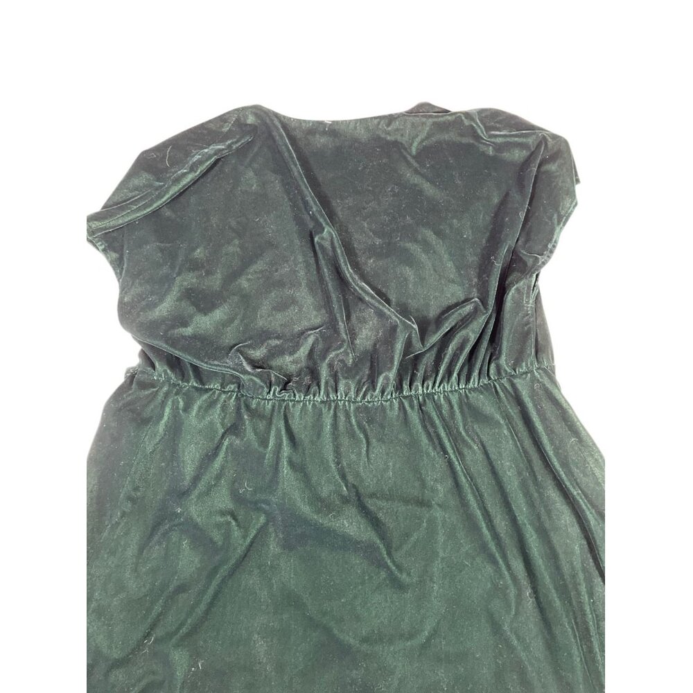 Lauren Ralph Lauren Plus Size 18W Green Velvet Faux Wrap Cocktail Dress - Picture 6 of 13